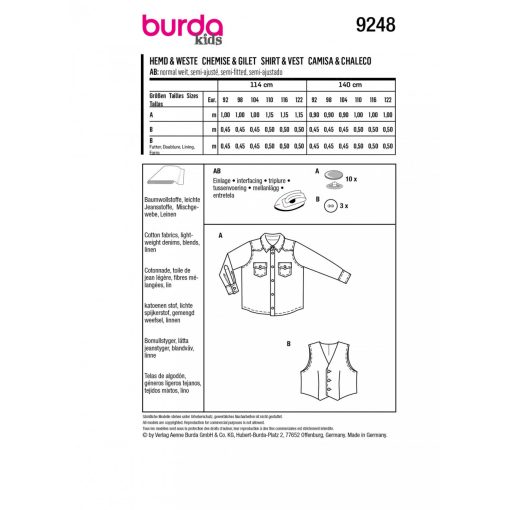 9249 Gyerek szabásminta