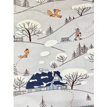 Karácsonyi pamutvászon téli táj