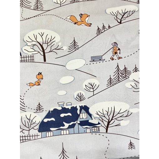 Karácsonyi pamutvászon téli táj