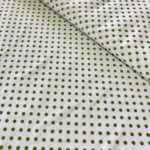 Cuya zöld pöttyös lakástextil vászon
