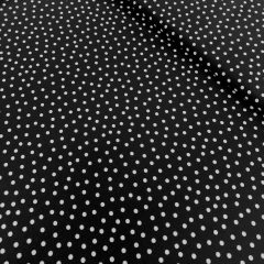 Elasztikus mintás selyem fekete, pöttyös