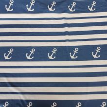 Viszkózjersey horgonyos csíkos 