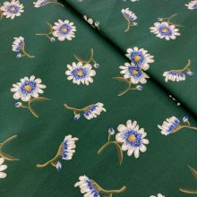 Pamutvászon margaréta, sötétzöld digitális nyomott