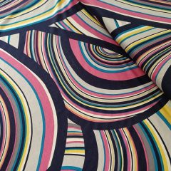   Viszkózjersey sötétkék/pink/sárga "dimbes-dombos" 