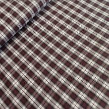 Kockás PE vászon szürke/bordó