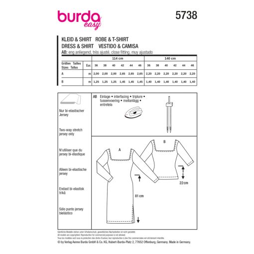 Burda szabásminta - 5738