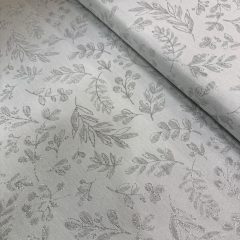 Karácsonyi damaszt, ezüst levélmintás