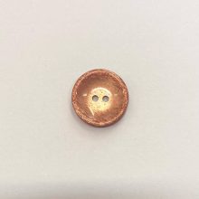 Gomb kétlyukú, 20 mm (32-es), rézvörös