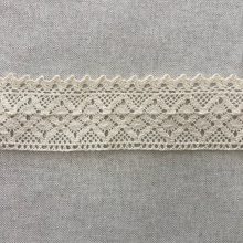 Pamut csipkeszalag, törtfehér
