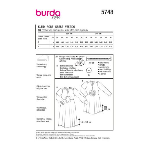 Burda szabásminta - 5748