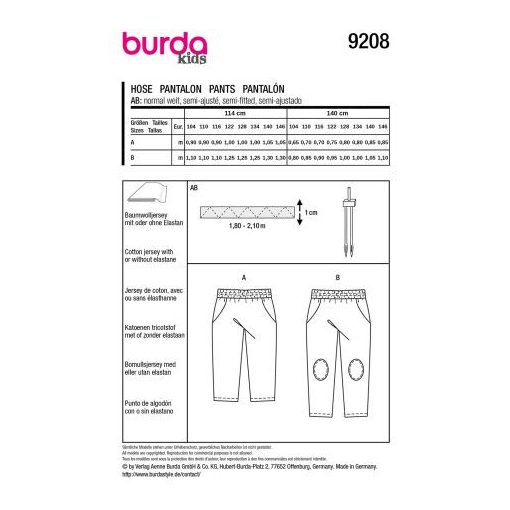 9208 Gyerek szabásminta