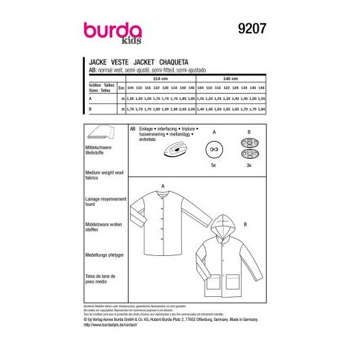 9207 Gyerek szabásminta