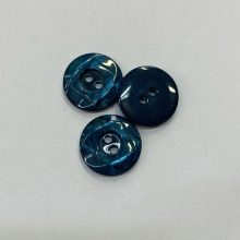 Gomb kétlyukú, 18 mm (28-as), sötét türkiz
