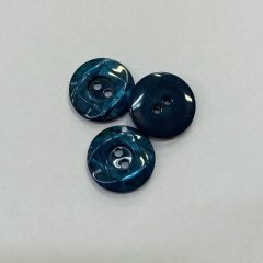 Gomb kétlyukú, 18 mm (28-as), sötét türkiz