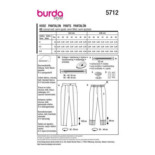 Burda szabásminta - 5712
