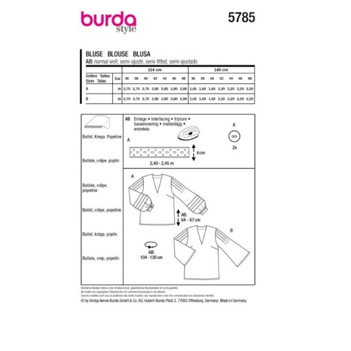 Burda szabásminta - 5785
