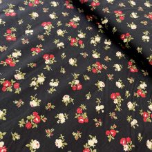 Puplin fekete kisvirágos