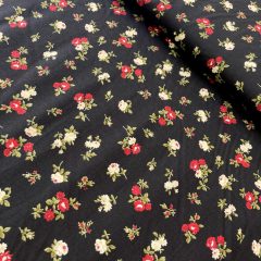 Puplin fekete kisvirágos