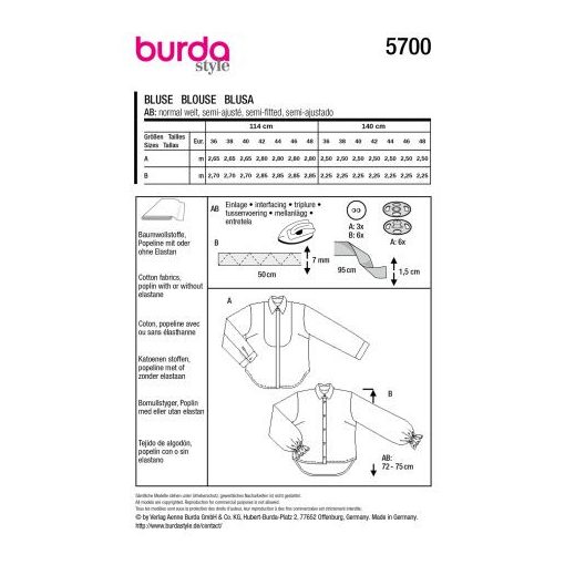 Burda szabásminta - 5700