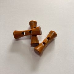 Gomb kétlyukú, 35x11 mm, fa