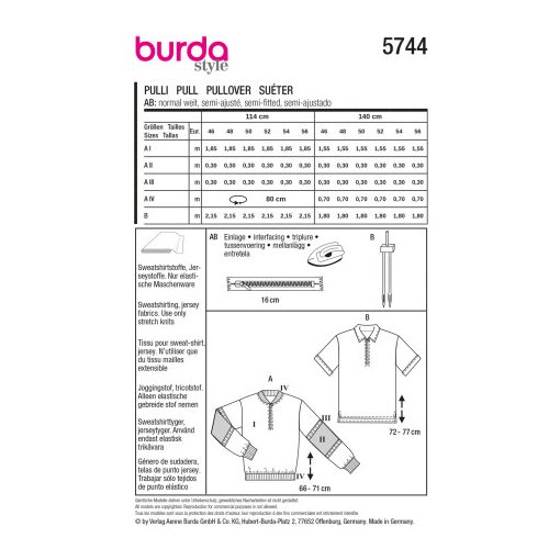 Burda szabásminta - 5744