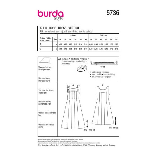 Burda szabásminta - 5736