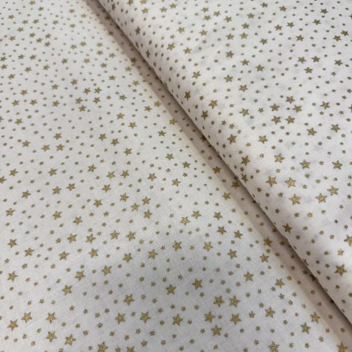 Karácsonyi csillagos vászon, ekrü