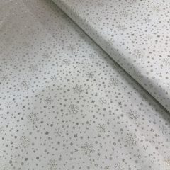 Karácsonyi damaszt, arany hópihe, csillogós