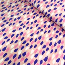 Pamutjersey apró mintás rózsaszín-kék