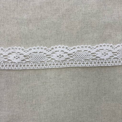 Pamut csipke szalag, fehér