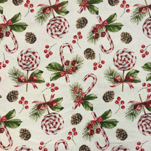 Karácsonyi loneta lurexes nyalókás