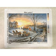 Mola gobelin 3292 téli falu