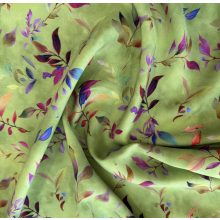 Flokon zöld alapon színes leveles