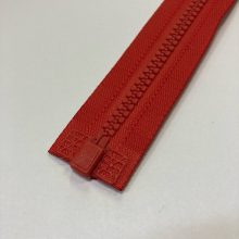 Műanyag bontható cipzár 80 cm piros