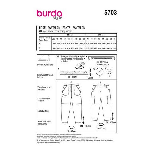 Burda szabásminta - 5703