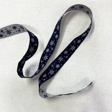 Karácsonyi jacquard szalag kék csillagos