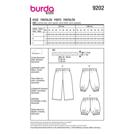 9202 Gyerek szabásminta