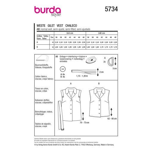Burda szabásminta - 5734