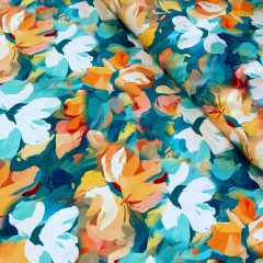 Latina narancs-türkiz virágok