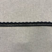Pamut csipkeszalag, fekete