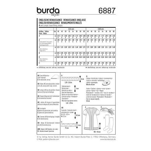Burda szabásminta - 6887