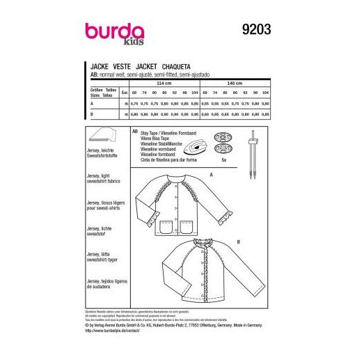 9203 Gyerek szabásminta