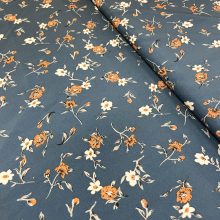 Elasztikus selyem kék alapon virágos