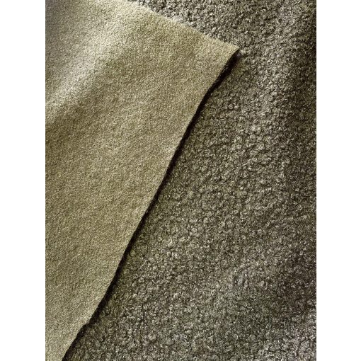Boucle (buklé) kabátszövet oliva
