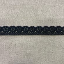 Pamut csipkeszalag, fekete