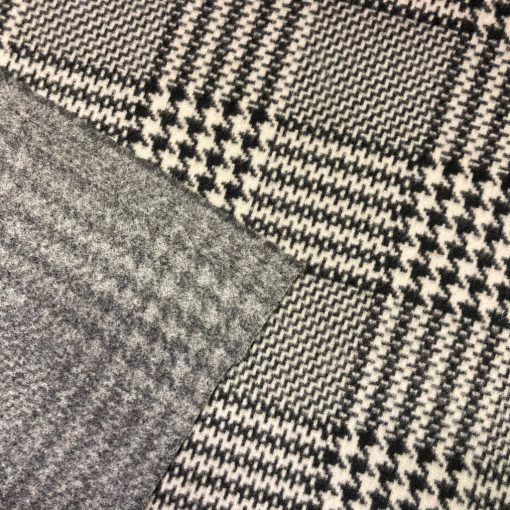 Kabátszövet fekete-fehér kockás