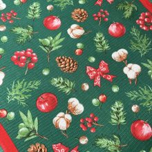 Karácsonyi darázsszövet fagyöngyös masnis