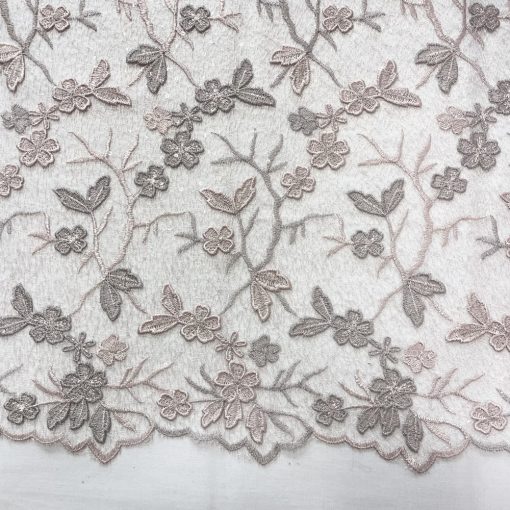 Csipke csillogós szürke-púder