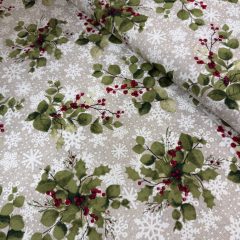 Karácsonyi loneta piros bogyós, fagyalos