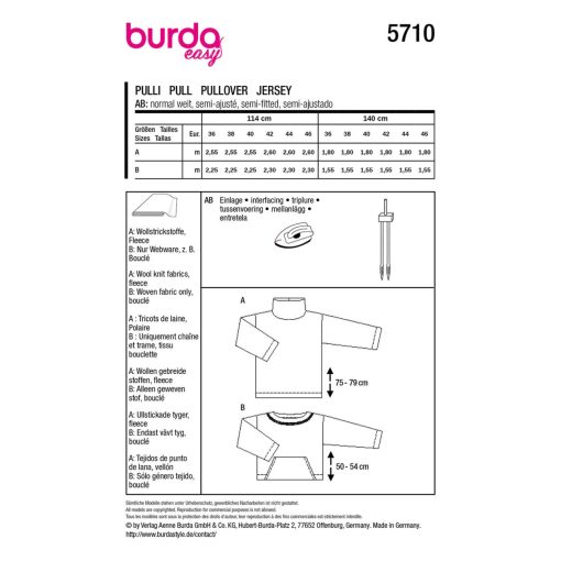 Burda szabásminta - 5710